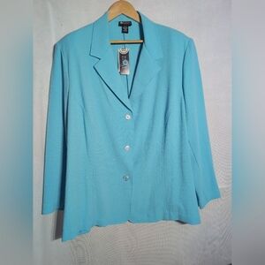 Maggie Barnes 3X 26/28 Women's Light Blue Blazer NWT